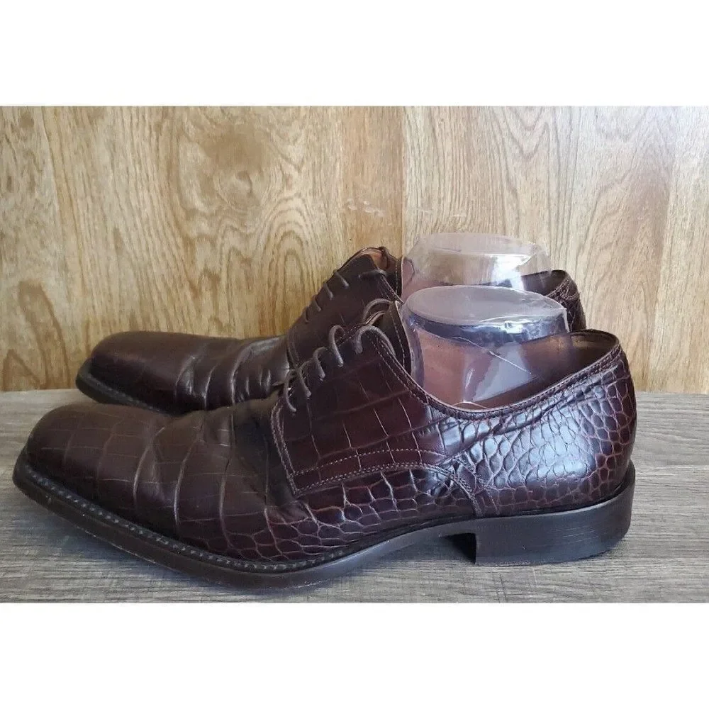 Russell & Bromley London‎ Alligator Print Lace Up Oxford Mens Size 41.5 US 8